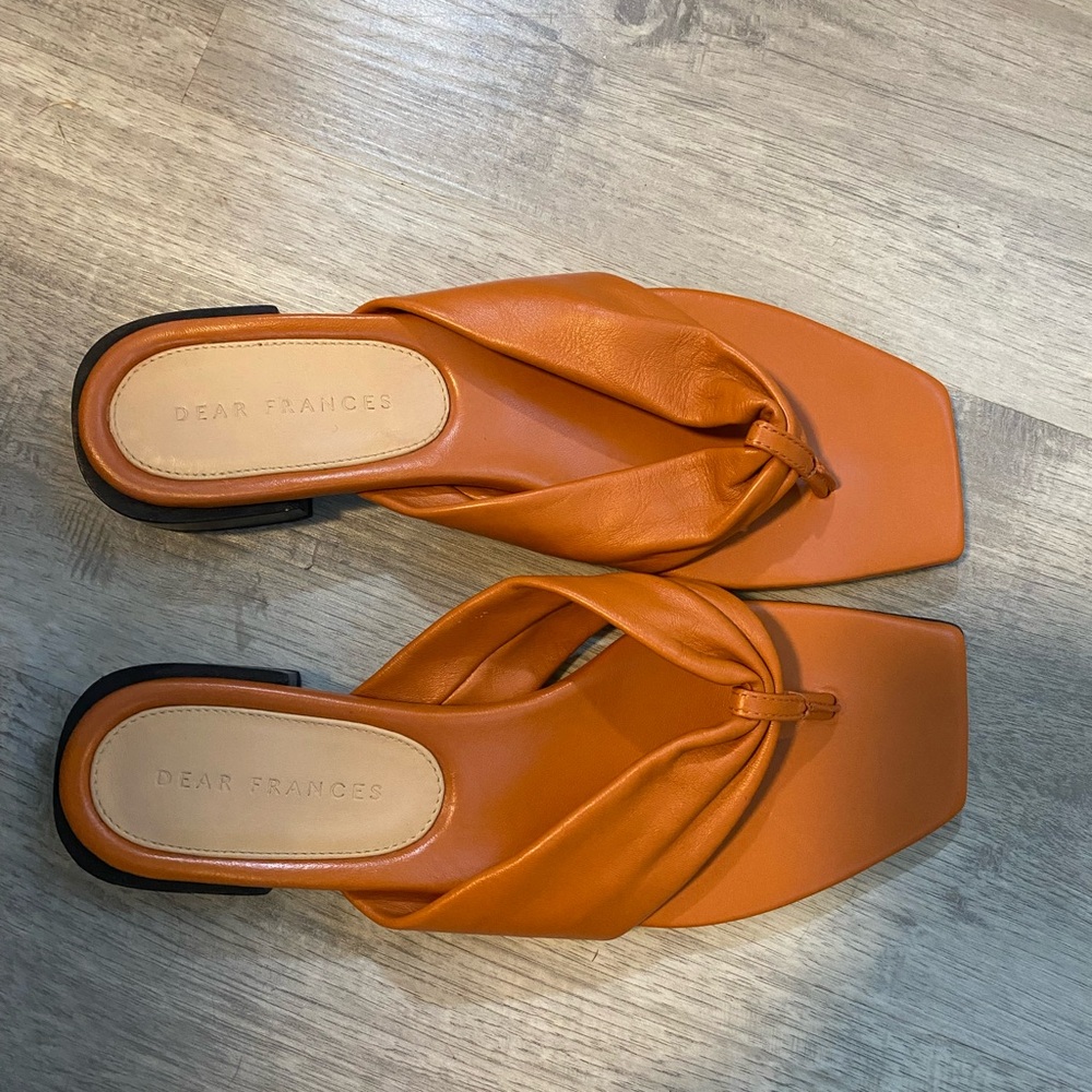 Dear Frances Pecan Leather wrap sandal size 38/8 - Picture 3 of 7